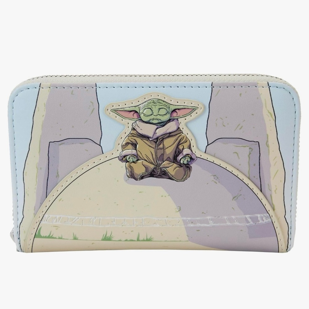 Loungefly Disney Star Wars Mandalorian Grogu on Seeing Stone Wallet